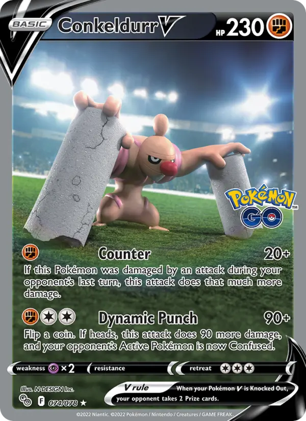 Conkeldurr V — Pokémon GO card #074