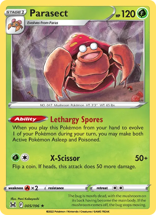 Parasect — Lost Origin card #005
