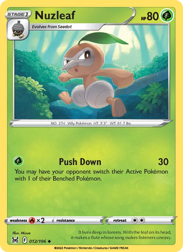 Nuzleaf — Lost Origin card #012