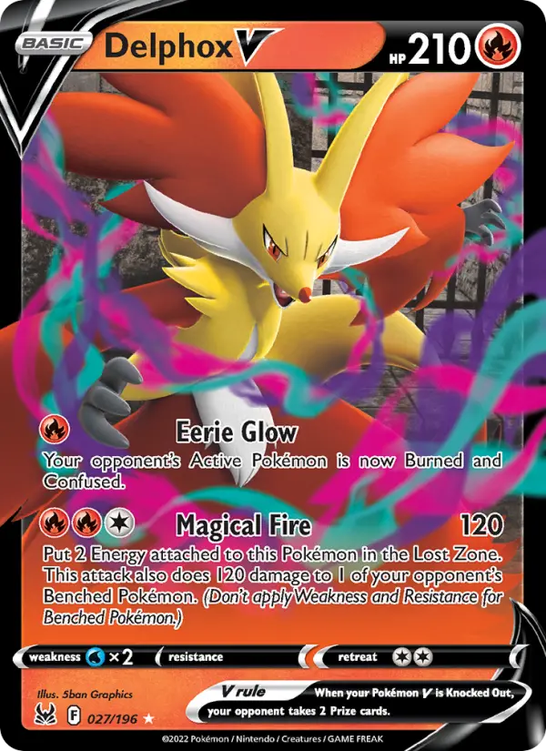 Delphox V — Lost Origin card #027
