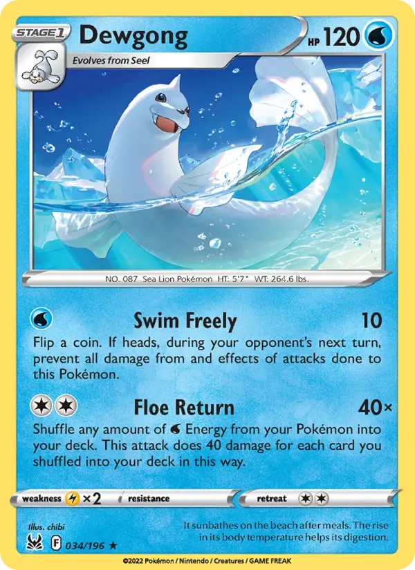 Dewgong — Lost Origin card #034