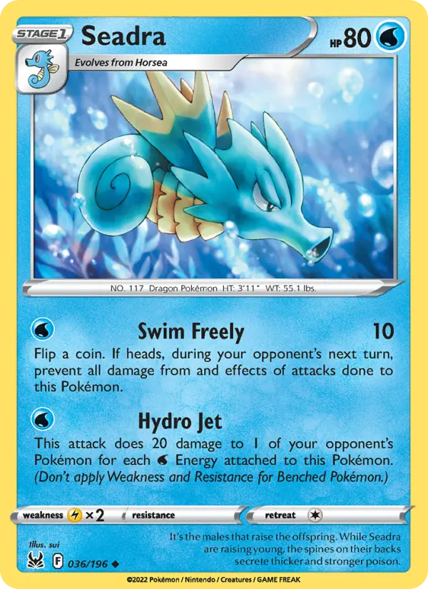 Seadra — Lost Origin card #036