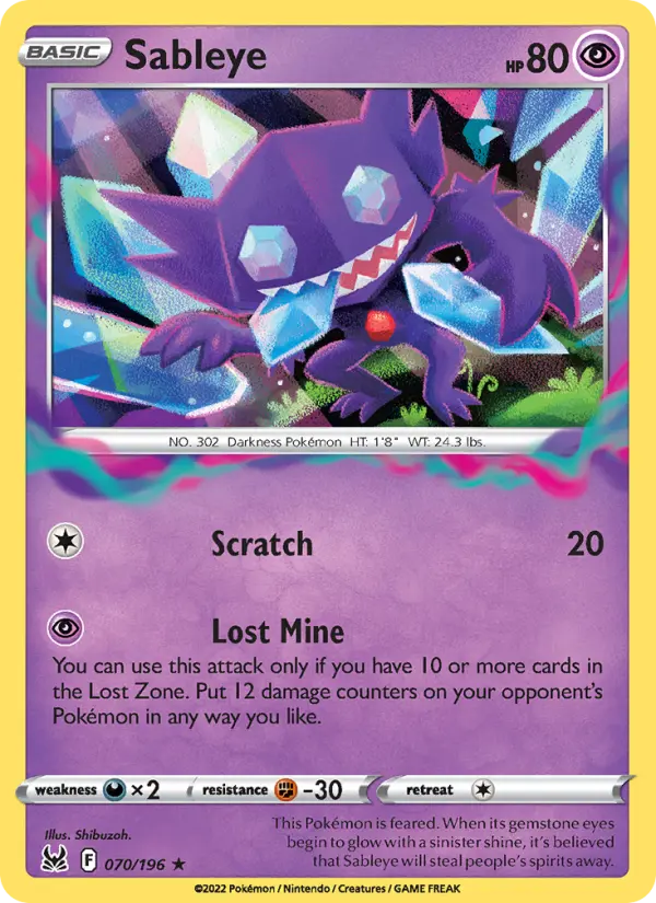 Sableye — Lost Origin card #070
