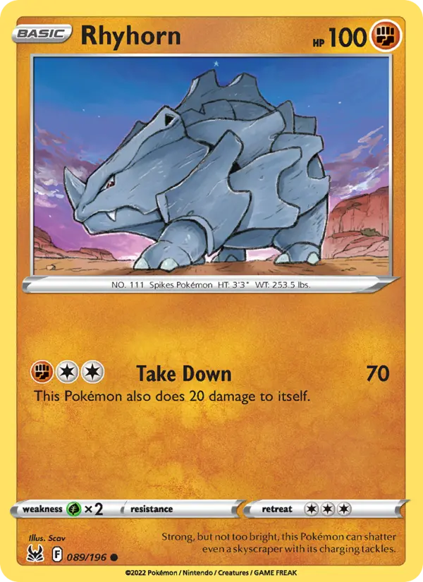 Rhyhorn — Lost Origin card #089