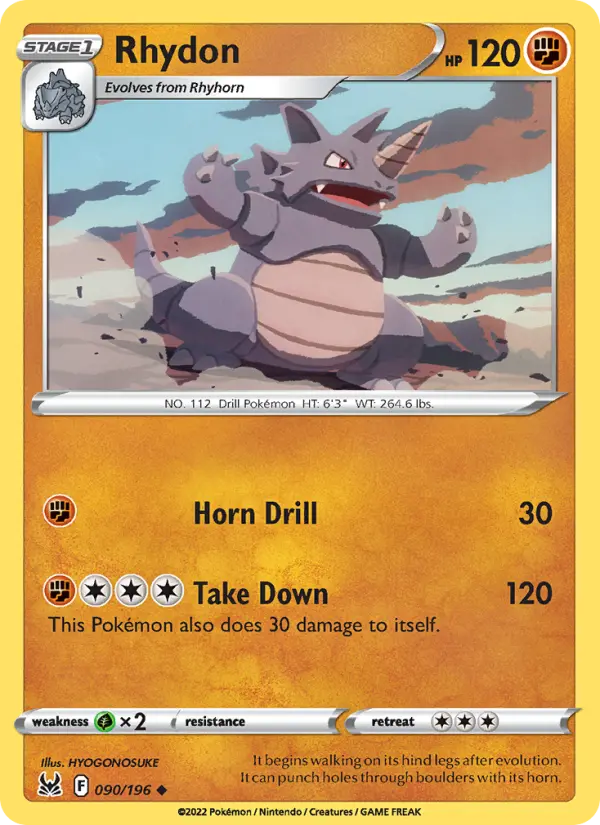 Rhydon — Lost Origin card #090