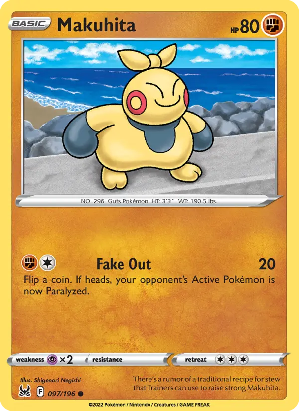 Makuhita — Lost Origin card #097