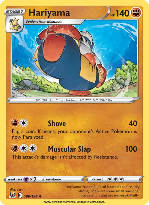 Hariyama — Lost Origin card #098
