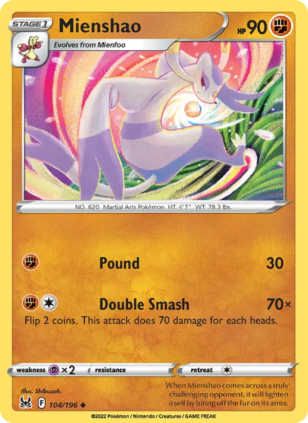 Mienshao — Lost Origin card #104