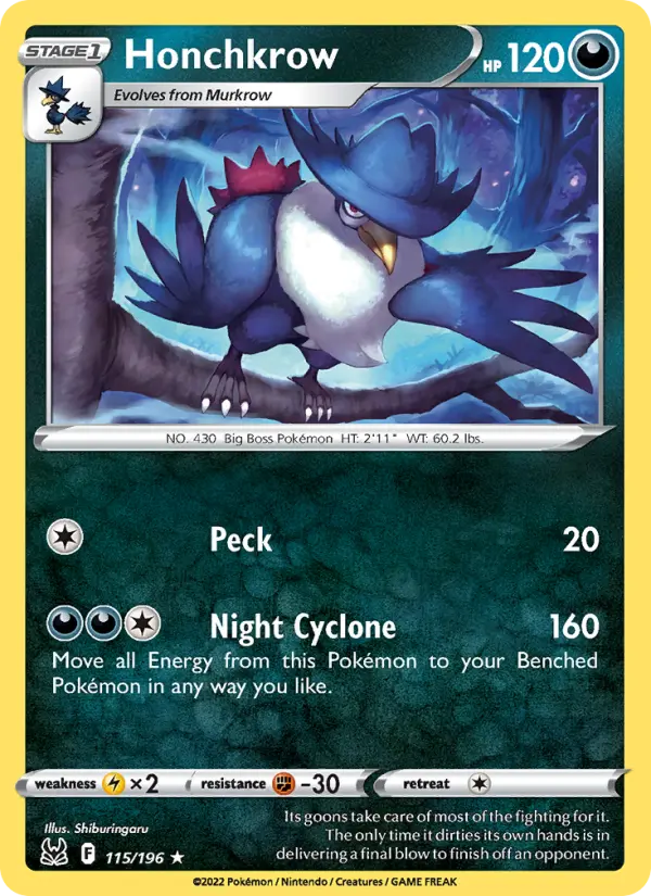 Honchkrow — Lost Origin card #115