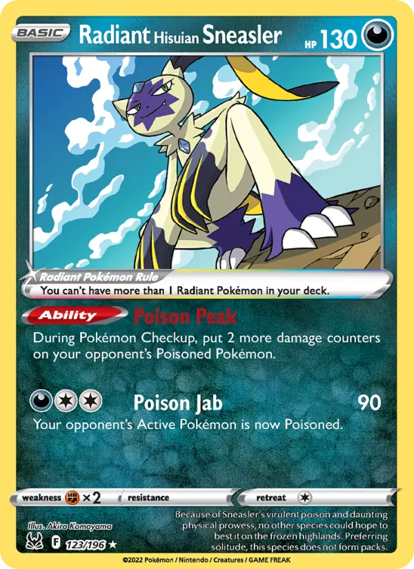 Radiant Hisuian Sneasler — Lost Origin card #123
