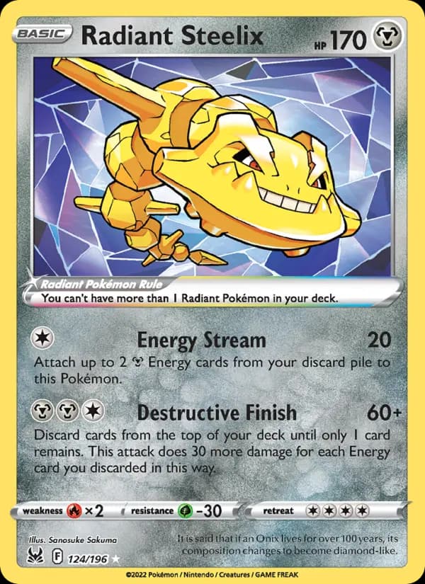 Radiant Steelix — Lost Origin card #124