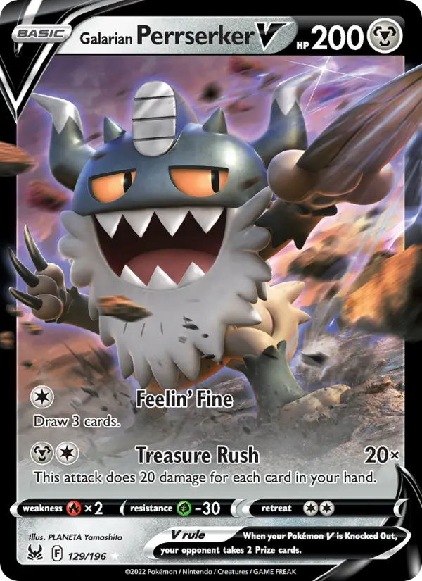 Galarian Perrserker V — Lost Origin card #129