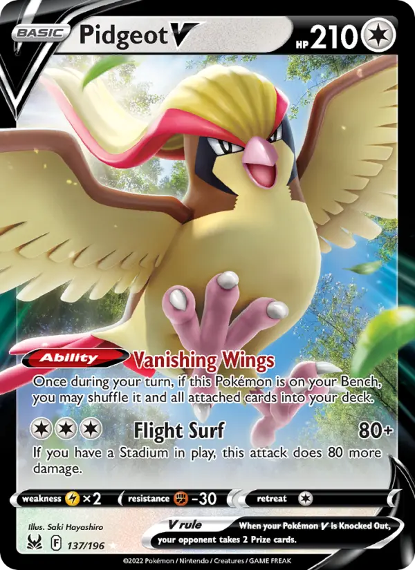 Pidgeot V — Lost Origin card #137