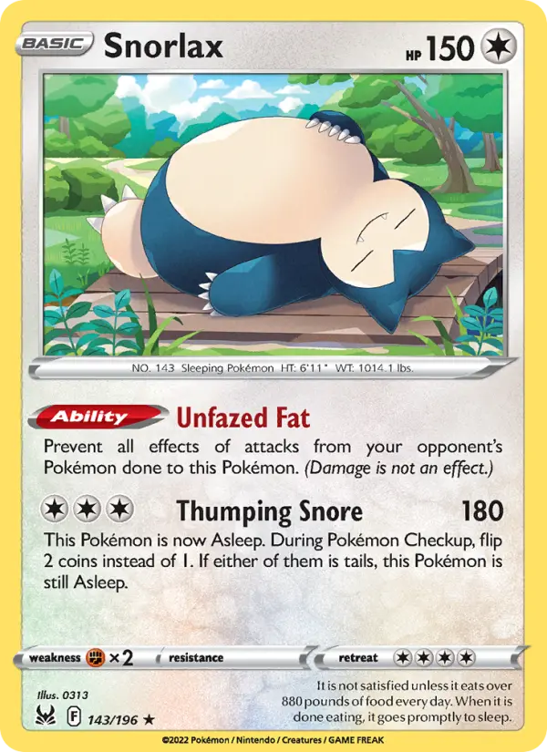 Snorlax — Lost Origin card #143