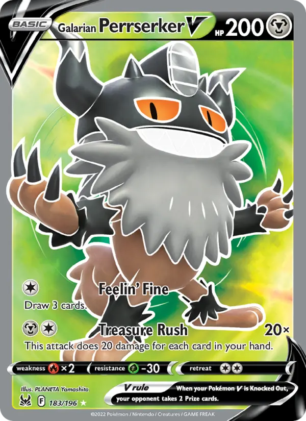 Galarian Perrserker V — Lost Origin card #183