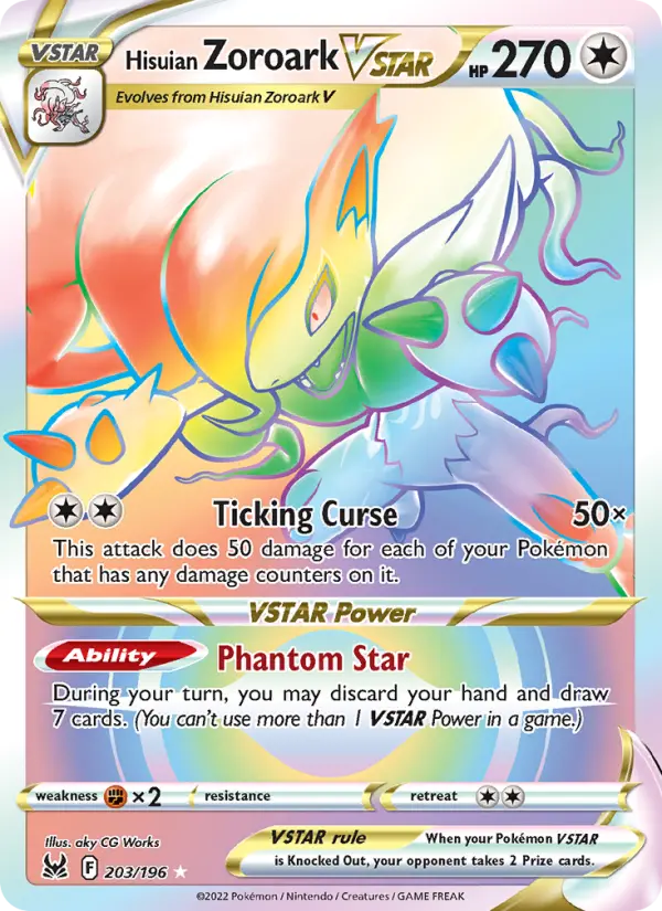 Hisuian Zoroark VSTAR — Lost Origin card #203