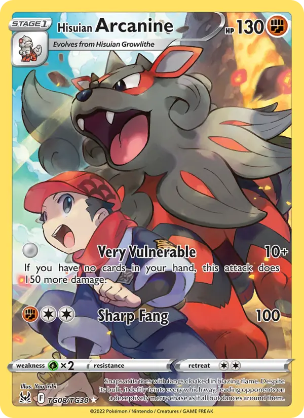 Hisuian Arcanine — Lost Origin card #TG08