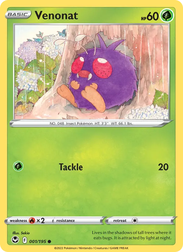 Venonat — Silver Tempest card #001
