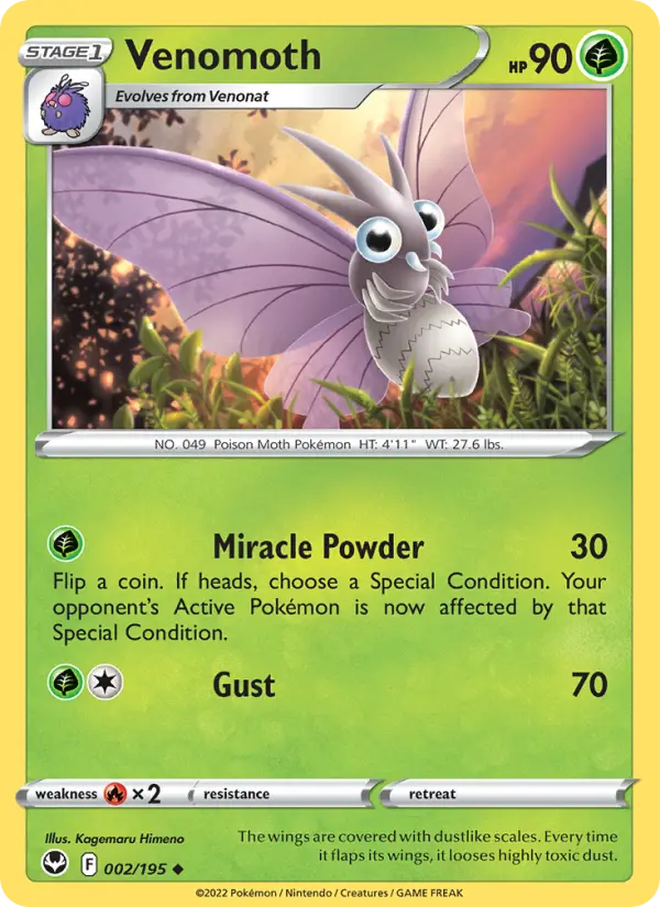 Venomoth — Silver Tempest card #002
