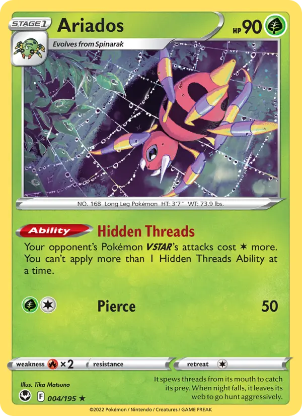 Ariados — Silver Tempest card #004