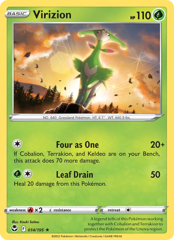 Virizion — Silver Tempest card #014