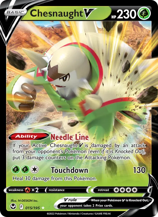 Chesnaught V — Silver Tempest card #015