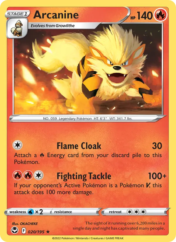Arcanine — Silver Tempest card #020