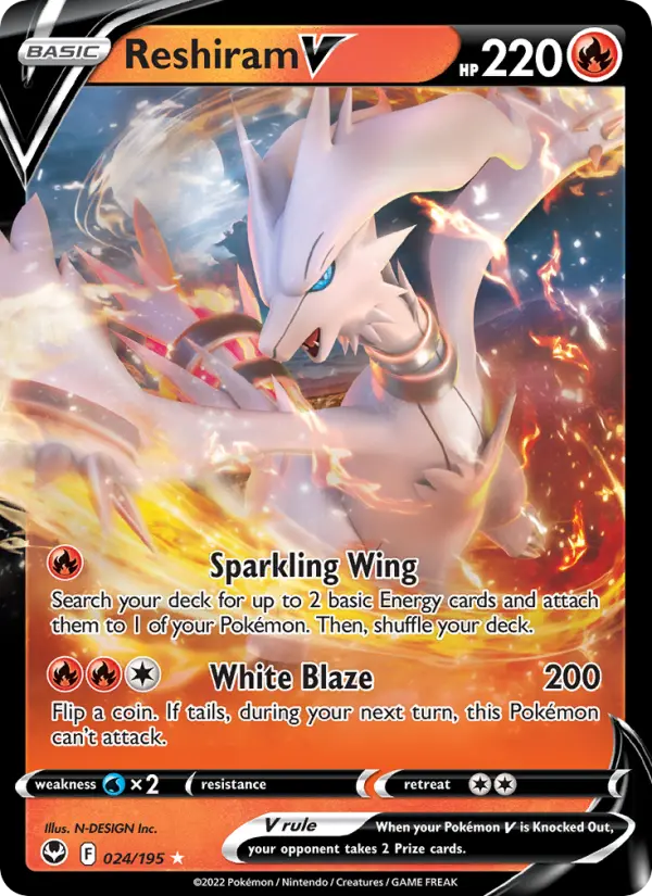 Reshiram V — Silver Tempest card #024