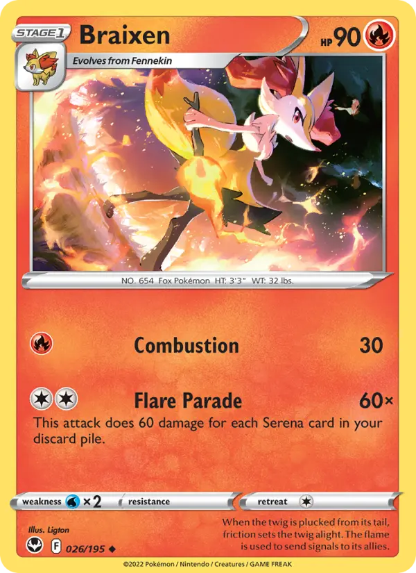 Braixen — Silver Tempest card #026