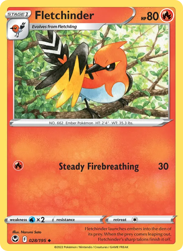 Fletchinder — Silver Tempest card #028