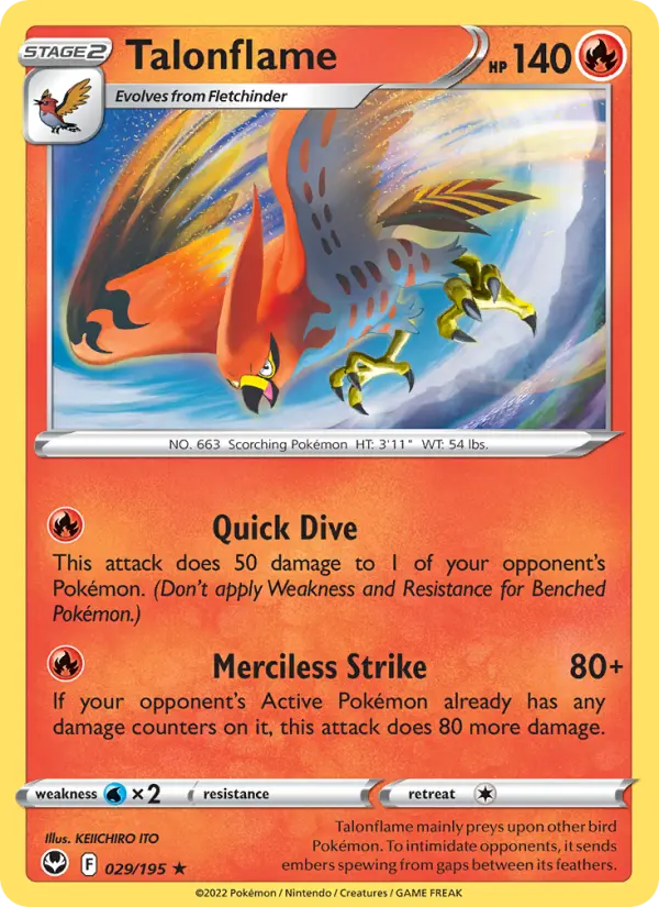 Talonflame — Silver Tempest card #029