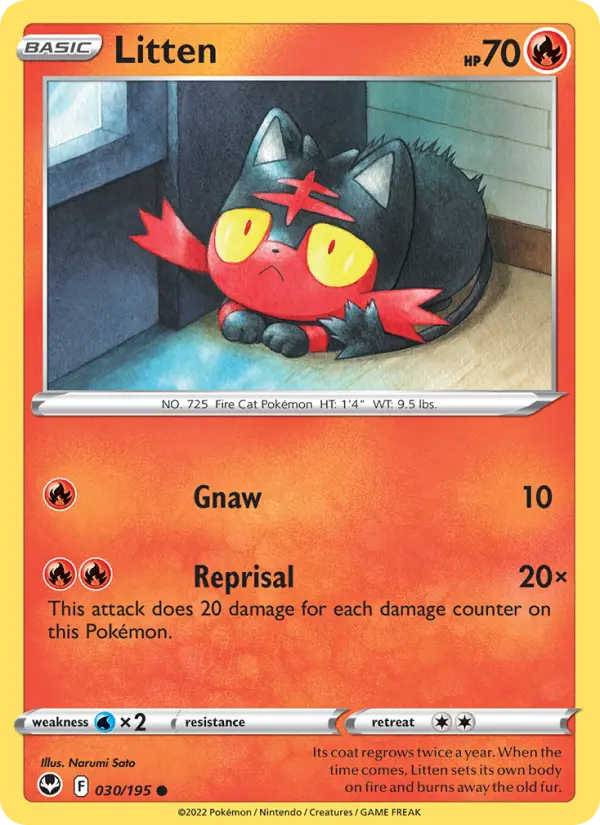 Litten — Silver Tempest card #030