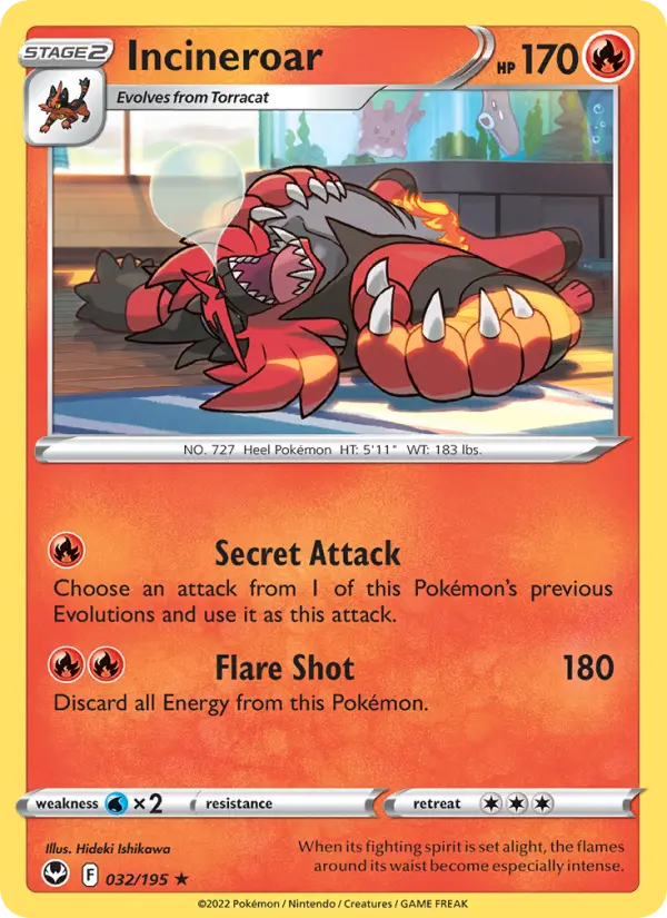 Incineroar — Silver Tempest card #032