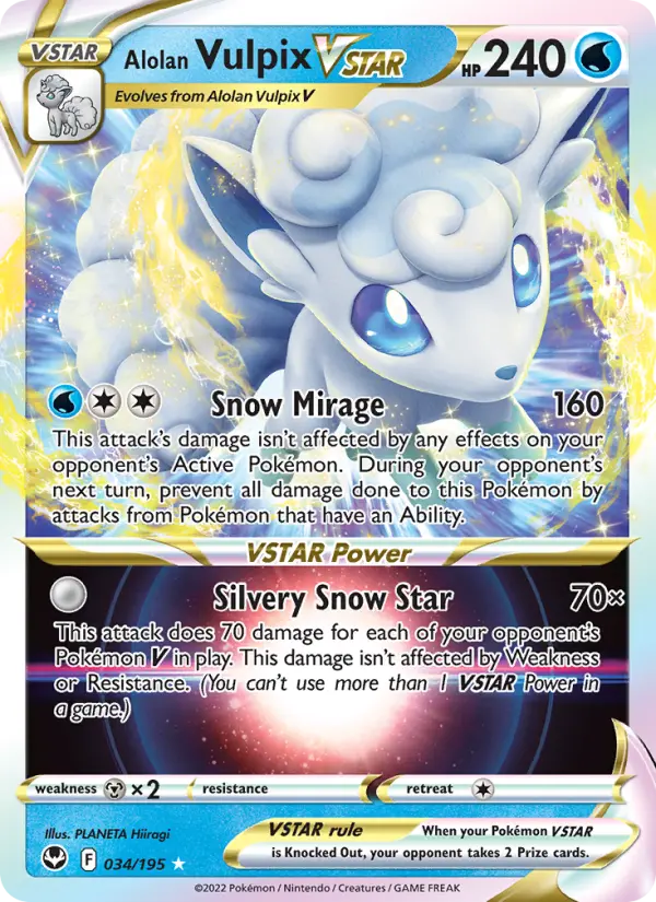 Alolan Vulpix VSTAR — Silver Tempest card #034