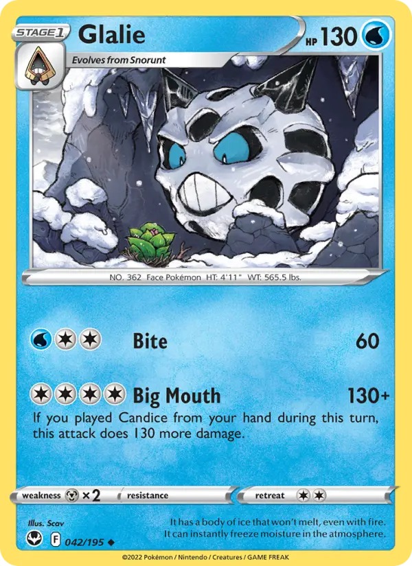 Glalie — Silver Tempest card #042