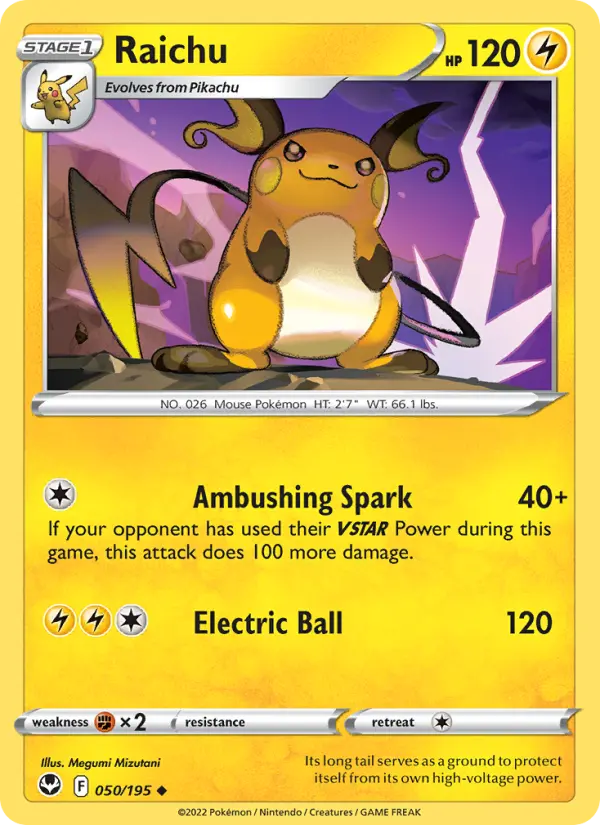 Raichu — Silver Tempest card #050