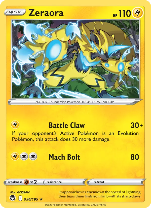 Zeraora — Silver Tempest card #056
