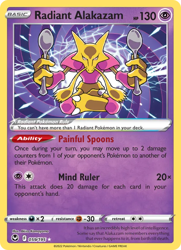 Radiant Alakazam — Silver Tempest card #059