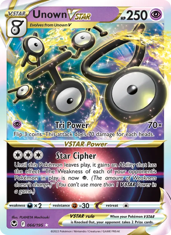 Unown VSTAR — Silver Tempest card #066