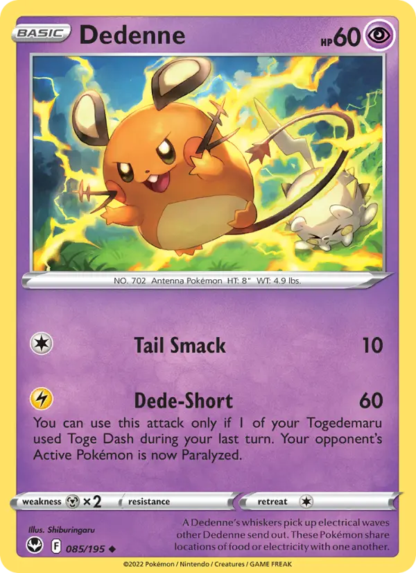 Dedenne — Silver Tempest card #085