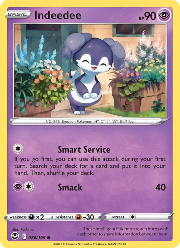 Indeedee — Silver Tempest card #086