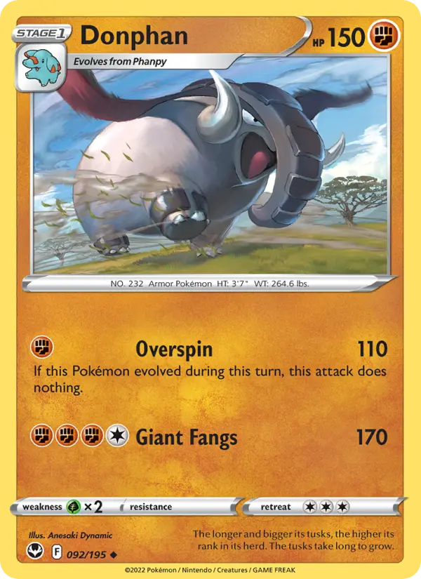 Donphan — Silver Tempest card #092