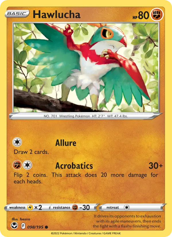Hawlucha — Silver Tempest card #098
