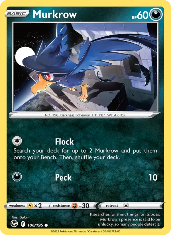 Murkrow — Silver Tempest card #106