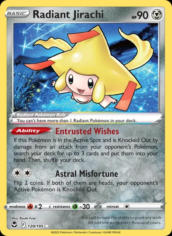 Radiant Jirachi — Silver Tempest card #120