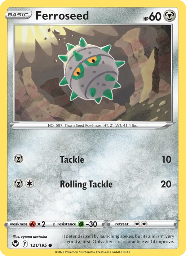 Ferroseed — Silver Tempest card #121