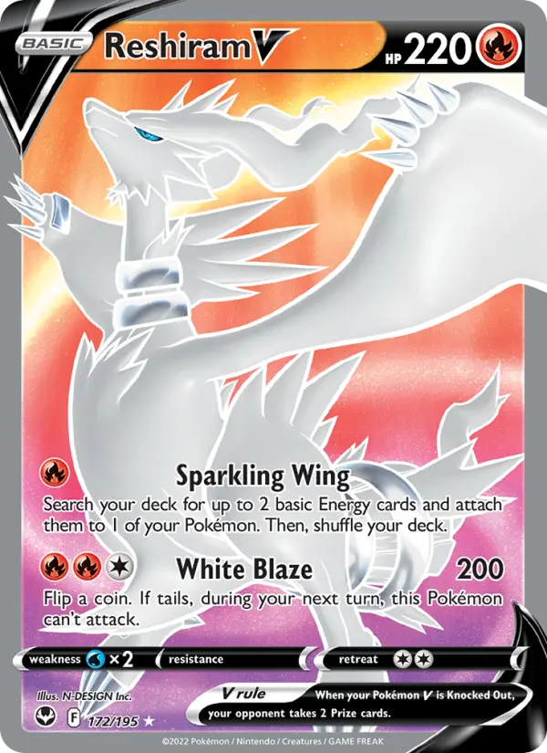 Reshiram V — Silver Tempest card #172