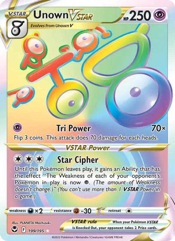 Unown VSTAR — Silver Tempest card #199