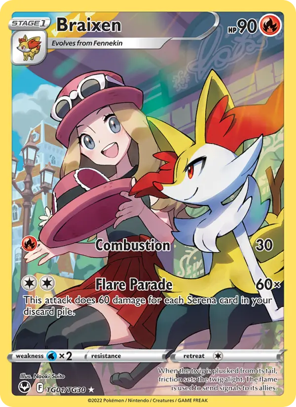 Braixen — Silver Tempest card #TG01