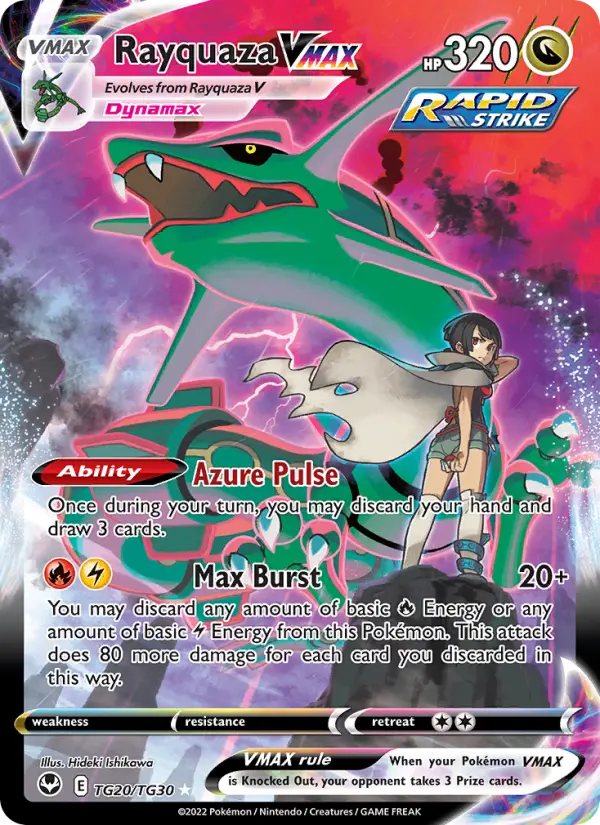 Rayquaza VMAX — Silver Tempest card #TG20